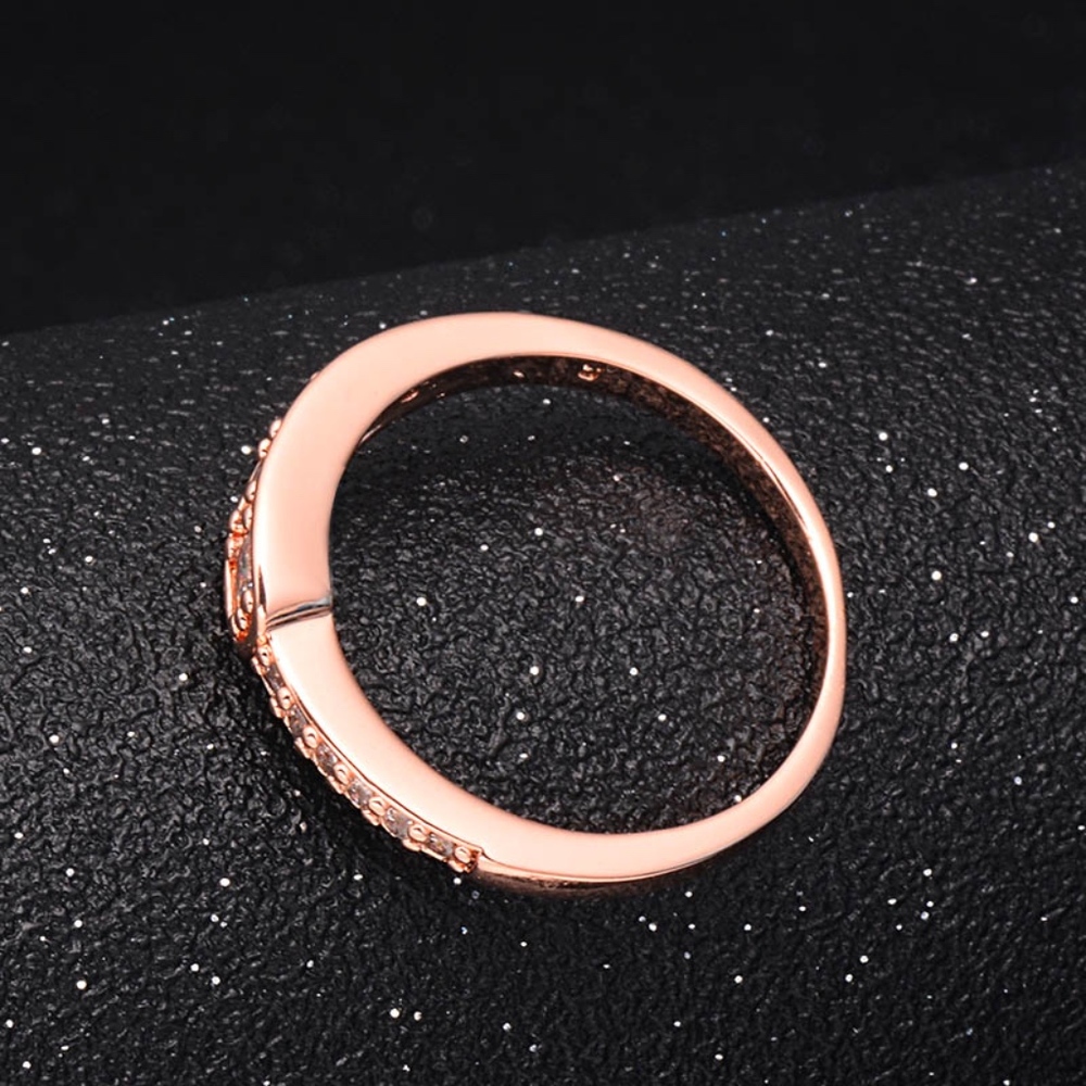 Gold Cubic Zircon Crystal Eternity Ring - Picture 3 of 4